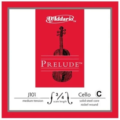 D'Addario Prelude Cello Single C String 3/4 Scale, Medium Tension