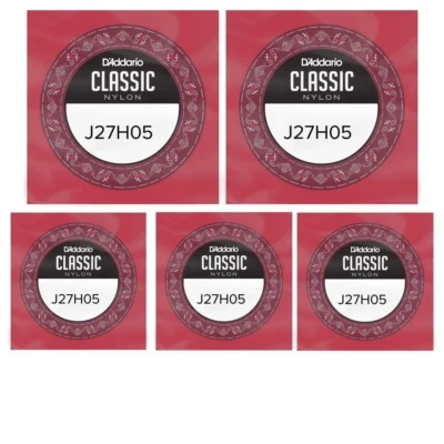 5 x D'Addario Student Nylon Classical Guitar Single A String - 5th - Hard Tension