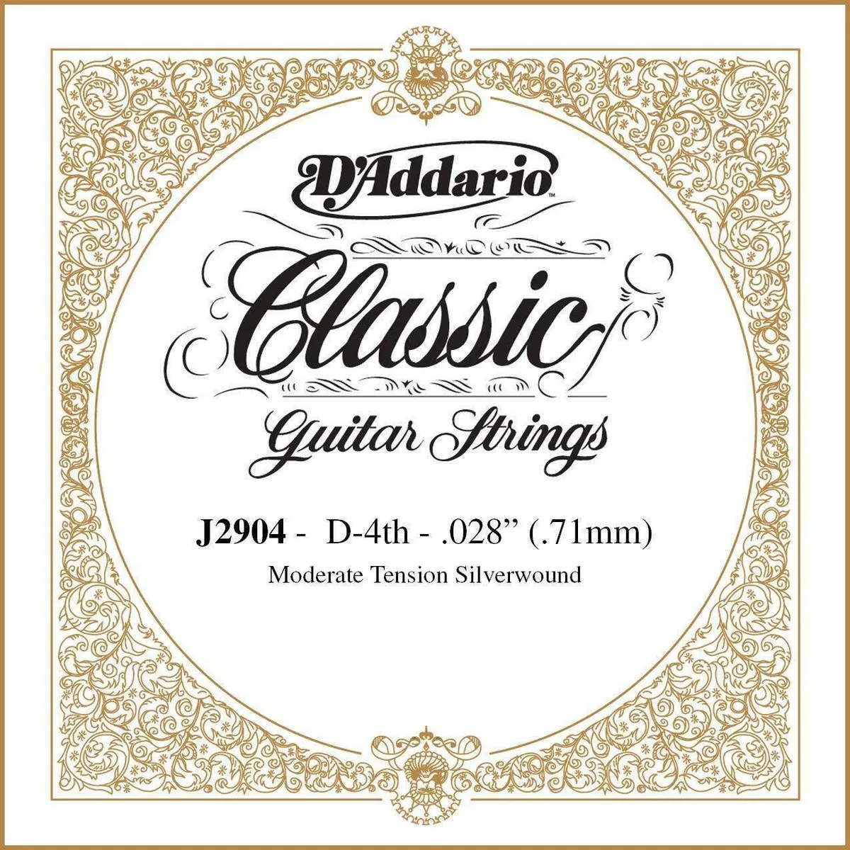D'Addario J2904 Classics Rectified Classical Guitar Single D 4th String