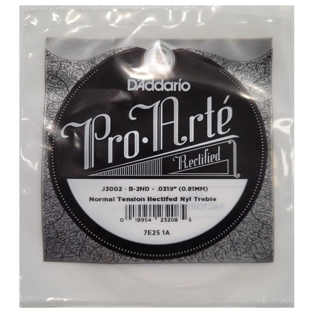D'Addario J3002 Rectified Classical Guitar Single String 2nd B, Normal Tension