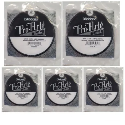 5 x D'Addario J3005 Rectified Classical Guitar Single String 5th A, Normal Tension