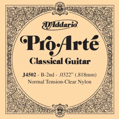 D'Addario Pro-Arte Nylon Classical Guitar Single String, Normal Tension, B 2nd