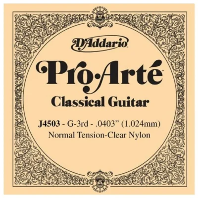 D'Addario Pro-Arte Nylon Classical Guitar Single String, G -3rd Normal Tension
