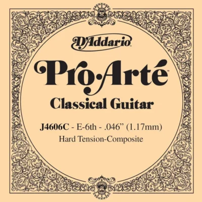D'Addario J4606C Pro-Arte Nylon Classical Guitar Single String, Hard Tension, Sixth String