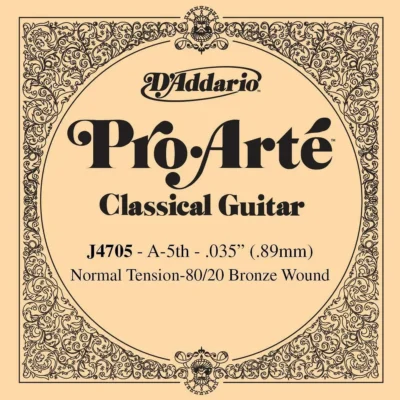D'Addario J4705 80/20 Bronze Pro-Arte Nylon Classical Guitar Single A String,