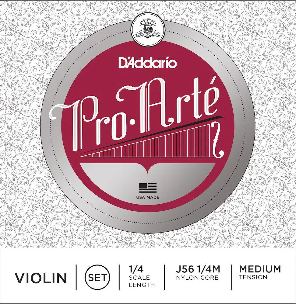 D'Addario Pro-Arte Violin String Set, 1/4 Scale, Medium Tension
