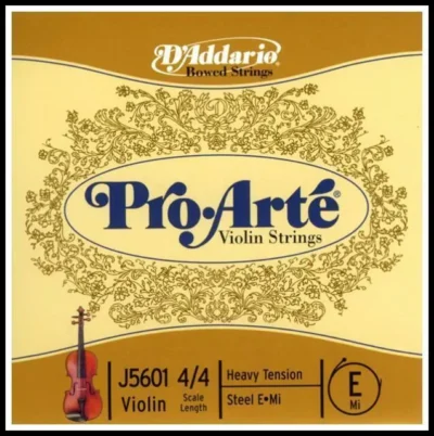 D'Addario Pro-Arte Violin Single  Steel  E String  4/4  Scale,Heavy  Tension