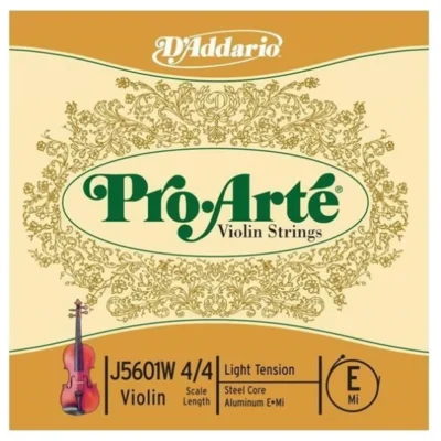 D'Addario Pro-Arte Violin Single  Wound E String  4/4 Scale, Light  Tension
