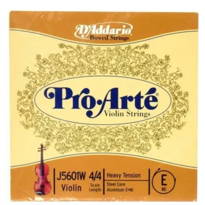 D'Addario Pro-Arte Violin Single  Wound E String  4/4 Scale, Heavy Tension