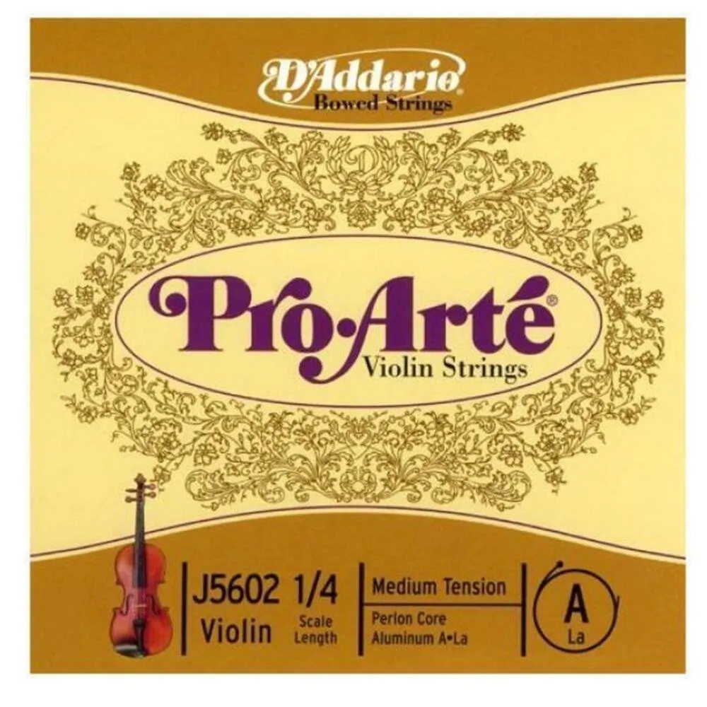 D'Addario Pro-Arte Violin Single A String, 1/4 Scale, Medium Tension J5602