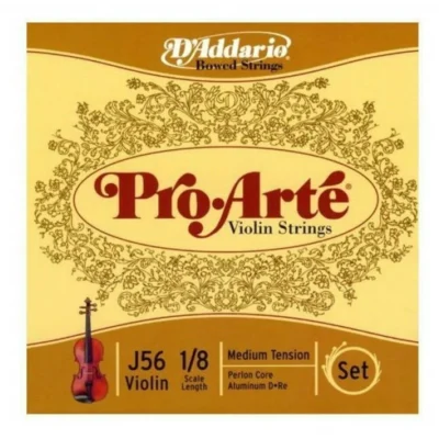 D'Addario J56 Pro-Arte Violin Strings 1/8 Size Perlon core medium tension
