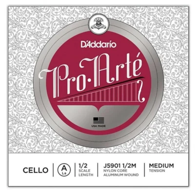 D'Addario Pro-Arte Series 1/2  size Cello Single A String J5901 1/2M