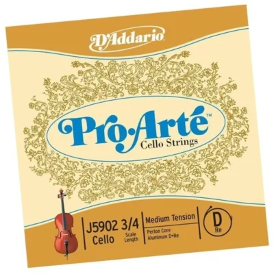 D'Addario Pro-Arte Cello Single D String 3/4 Scale Medium Tension J5902