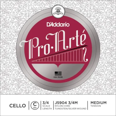 D'Addario Pro-Arte Cello Single C String, 3/4 Scale, Medium Tension