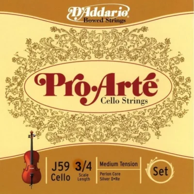 D'Addario Pro-Arte Series 3/4 size Cello String Set Full Set of Strings