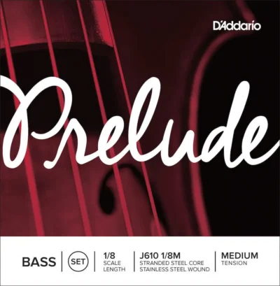D'Addario Prelude Bass String Set, 1/8 Scale, Medium Tension