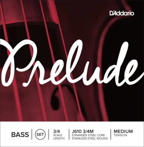 D'Addario Prelude Bass String Set, 3/4 Scale, Medium Tension