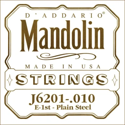 D'Addario J6201 Plain Steel Mandolin Single String, .010