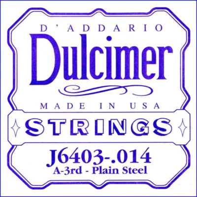 D'Addario J6403 Plain Steel Dulcimer Single String, .014