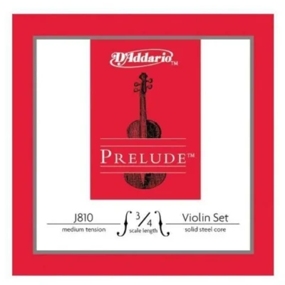 D'addario Prelude Violin String Set, 3/4  Scale, Medium Tension - No Packaging