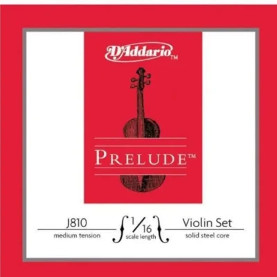 D'Addario Prelude Violin String Set 1/16 Scale Medium Tension 4 Strings E A D  G