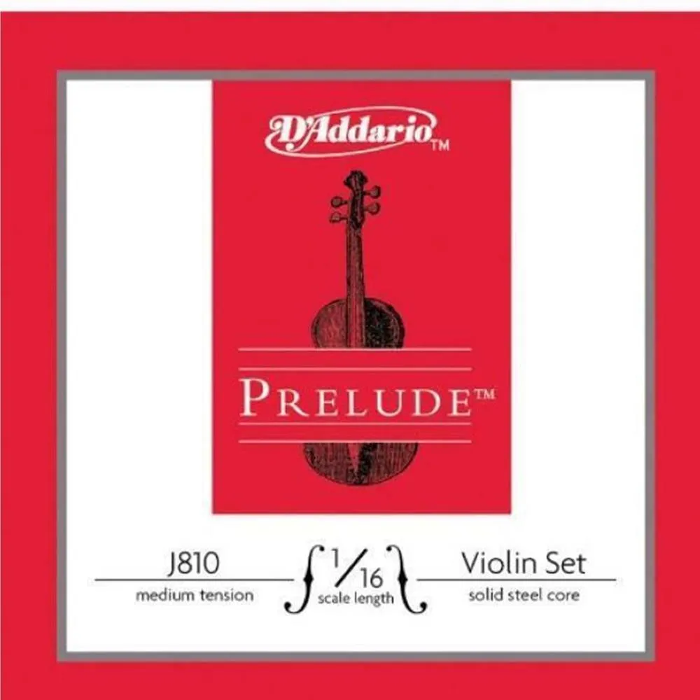 D'Addario Prelude Violin String Set 1/16 Scale Medium Tension 4 Strings E A D G