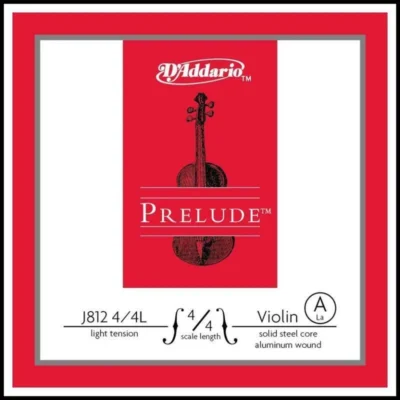 D'addario Prelude Violin Single A String  4/4 Scale, Light Tension