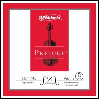 D'addario Prelude Violin Single D String 4/4 Scale, Light Tension Made in USA