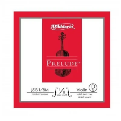 D'addario Prelude Violin Single D String 1/8 Scale, Medium Tension Made in USA