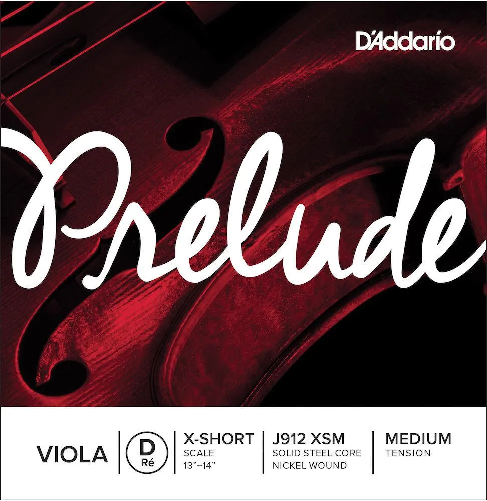 D'Addario Prelude Viola Single D String, Extra Short Scale, Medium Tension
