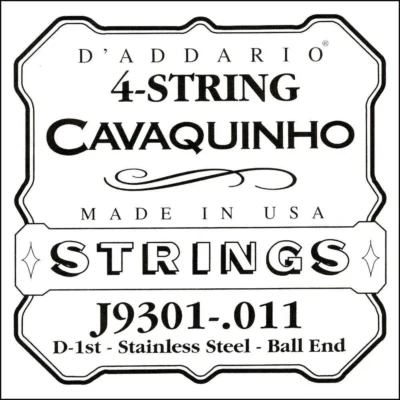 D'Addario J9301 Plain Steel Single Cavaquinho String, .011