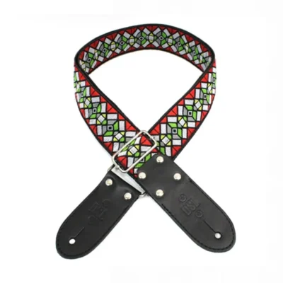 DSL Jacquard Weaving HAZERED Guitar Strap Hand Made in Australia Leather Ends