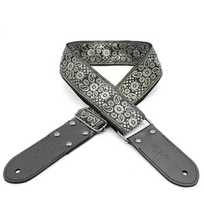 DSL JAC20-PAIS-SILVER Jacquard Weaving Guitar Strap - 2"