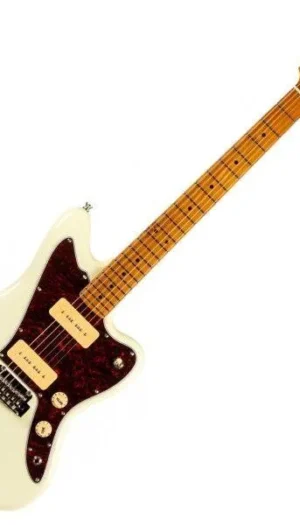 JET JJ-300 P90 Electric Guitar - Roasted Maple, Olympic White
