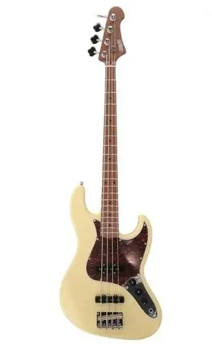 Jet JJB-300 4-String Bass Guitar with Maple Fretboard – Vintage Yellow