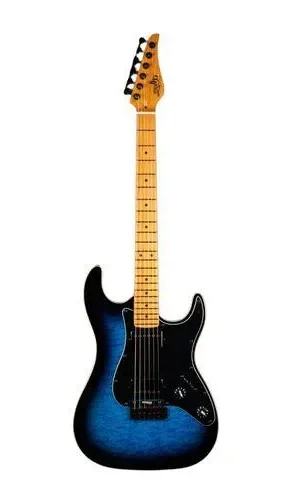Jet Guitars JS-450 HSS Flamed Maple Top Electric Guitar - Transparent Blue Burst