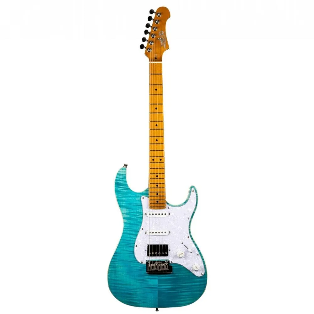 Jet JS-450-OBL Electric Guitar - Flamed Top - Ocean Blue