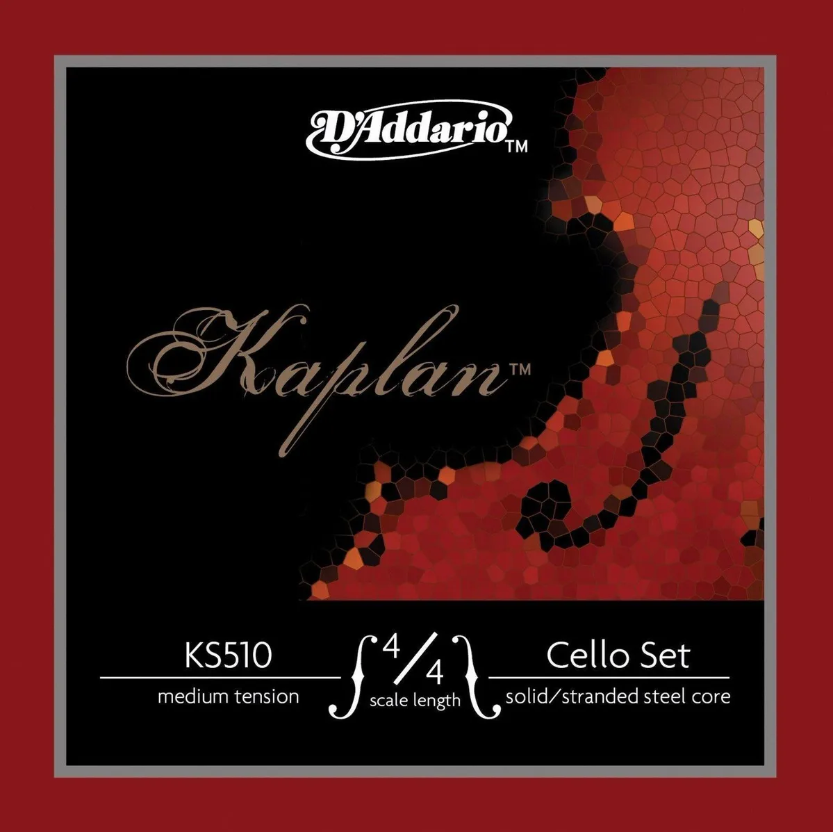 D'Addario Kaplan Cello Strings Set 4/4 Scale, Medium Tension KS510 Sale Price