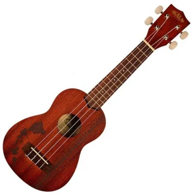 KALA Satin Mahogany Soprano w/ Hawaiian Islands & Tattoo Soprano Ukulele