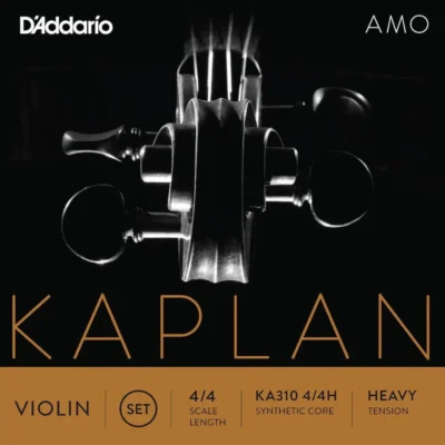 D'Addario Kaplan Amo Violin String Set, 4/4 Scale, Heavy Tension
