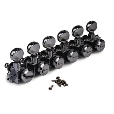 Kluson 6-In-Line Revolution Series Locking Tuners for Vintage Fender Black