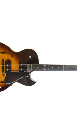 King Snake Curtis P90 Hollowbody Electric Guitar, Tobacco Sunburst c/w Case