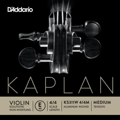 D'Addario Kaplan Non-Whistling Violin Aluminum Wound E String, 4/4 Scale