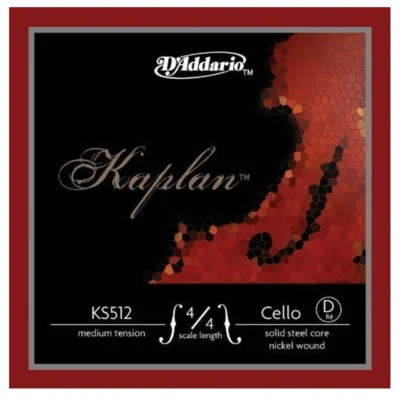 D'Addario Kaplan Cello Single D String, 4/4 Scale, Medium Tension