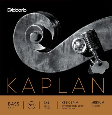 D'Addario Kaplan Solo Double Bass Strings Set, 3/4 Scale, Medium Tension
