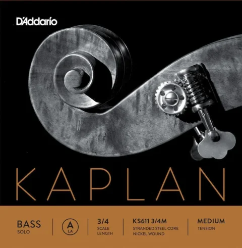 D'Addario Kaplan Solo Double Bass A String, 3/4 Scale, Medium Tension