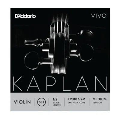 D'Addario Kaplan Vivo Violin String Set, 1/2 Scale, Medium Tension