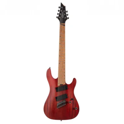 Cort KX307 Multi-scale 7-String Electric Guitar - Open Pore Mahogany