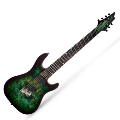 Cort KX500MS SDG 7 String Electric Guitar Stardust Green Multi Scale with EMG's