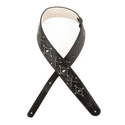 D'Addario Leather Strings and Studs Guitar Strap